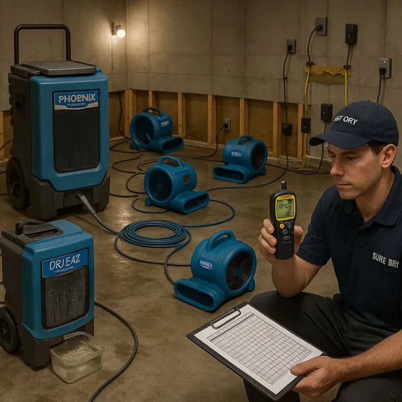 Structural Drying and Dehumidification process in Irwindale, CA